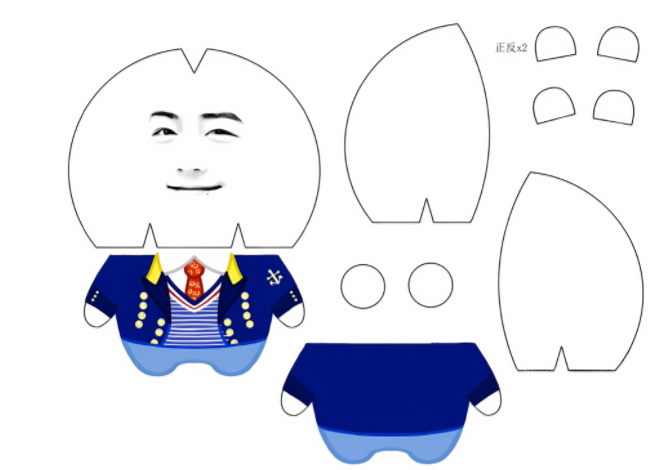 [Digital Version] High-resolution printable pattern for Xiao Zhan and Wang Yibo doll-shaped steamed buns (with tutorial)