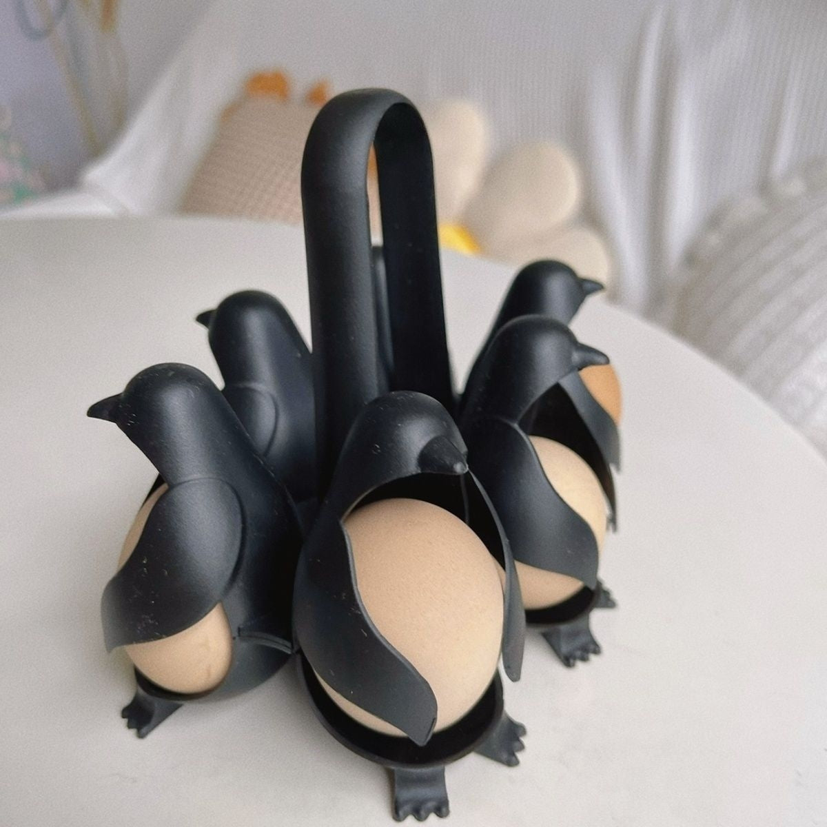 Kitchen gadgets: Penguin egg cooker, egg steamer rack, boiled egg holder